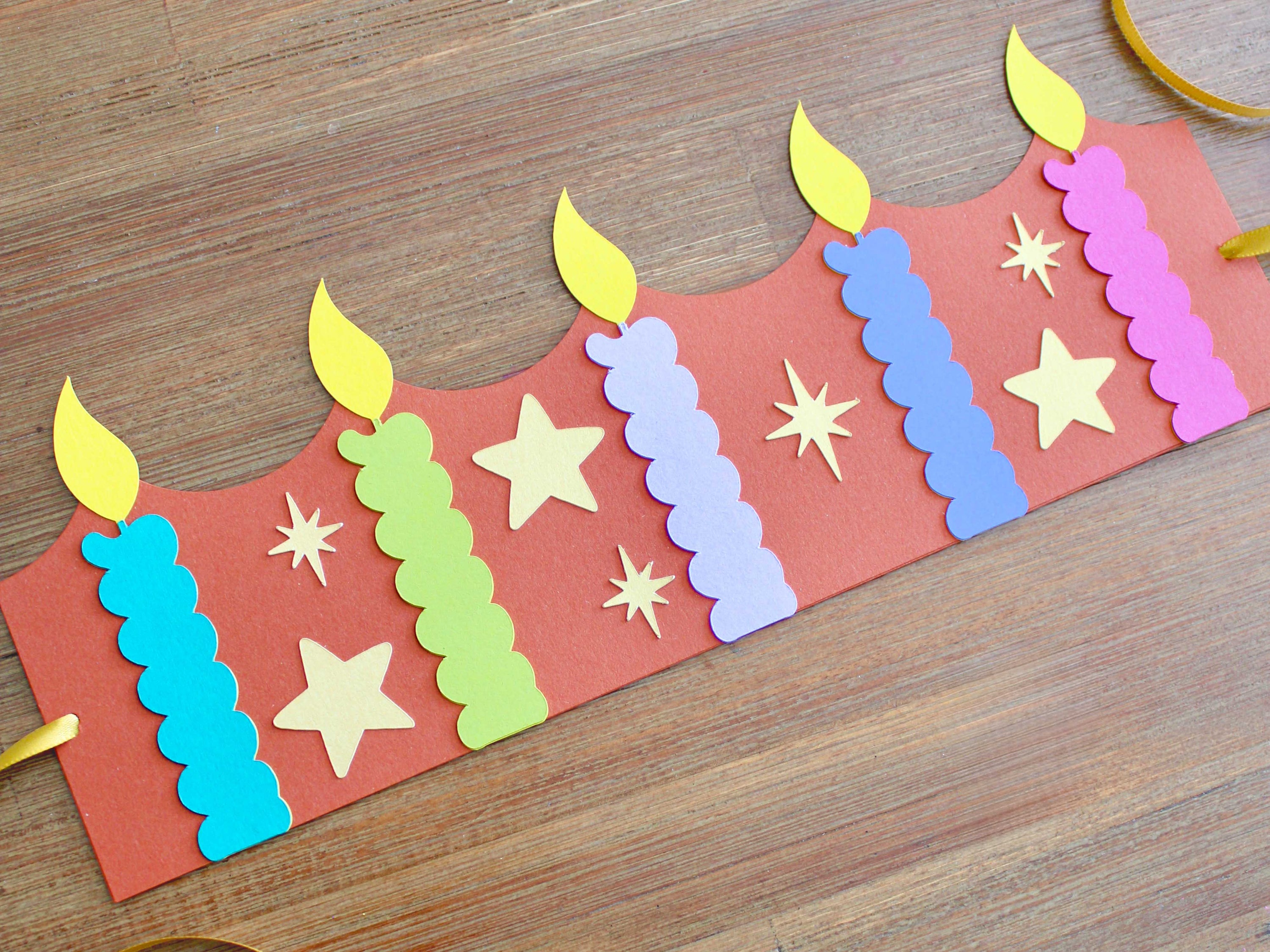 DIY Die Cut Birthday Candle Paper Crown