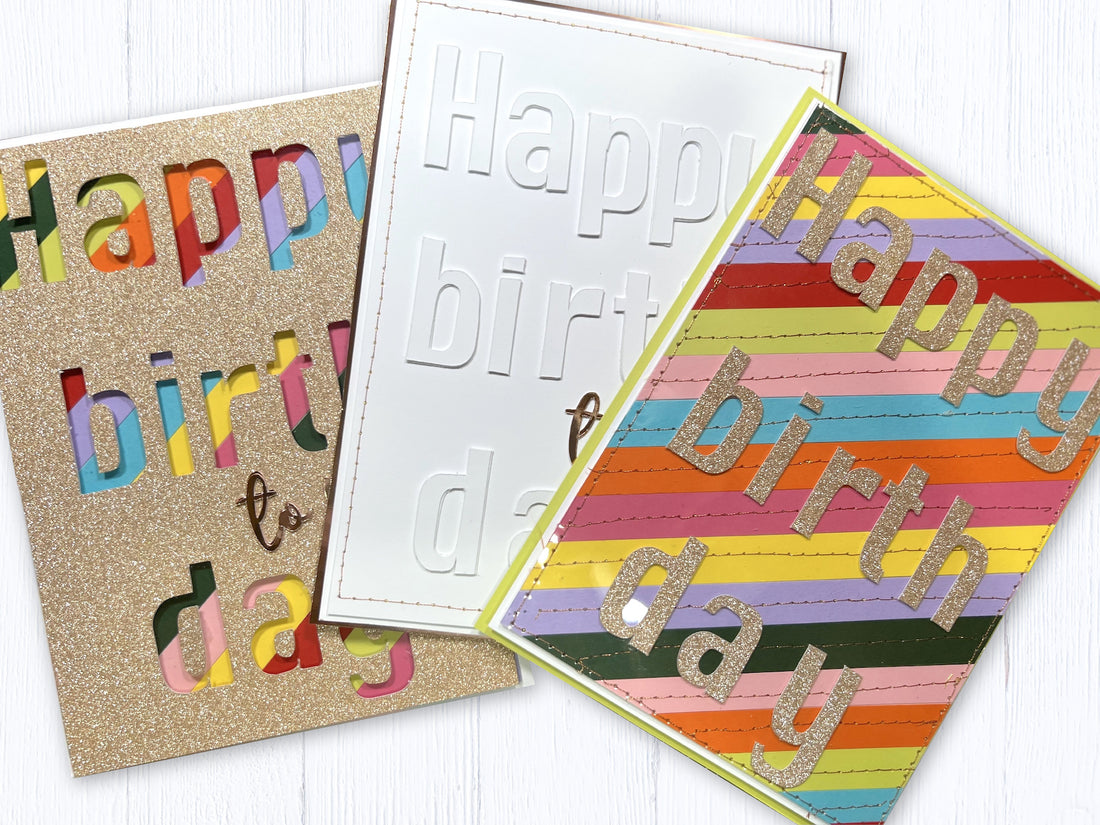 Birthday Stripes Handmade Greeting Card