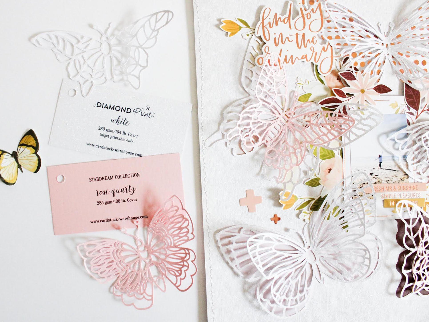 3D Butterfly Textured Paper Scrapbook Layout โ Cardstock Warehouse