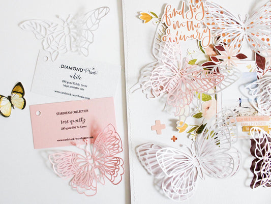 3D Butterfly Textured Paper Scrapbook Layout