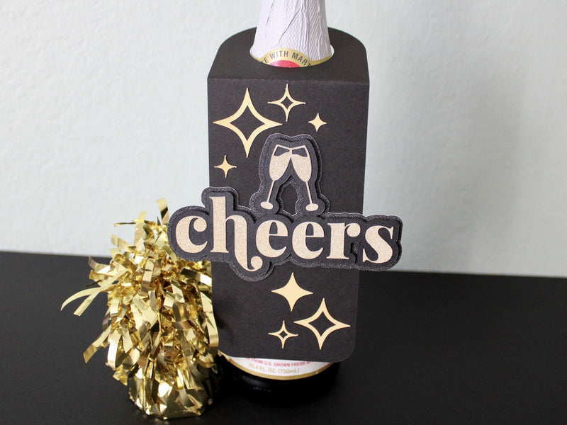 Cheers New Year's Eve Bottle Tag