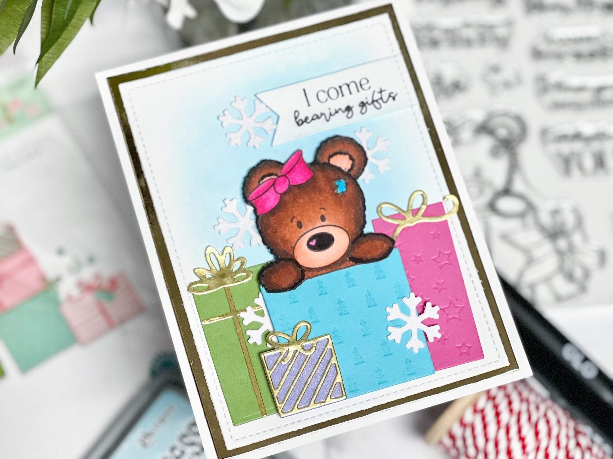 Beary Cute Handmade Christmas Card