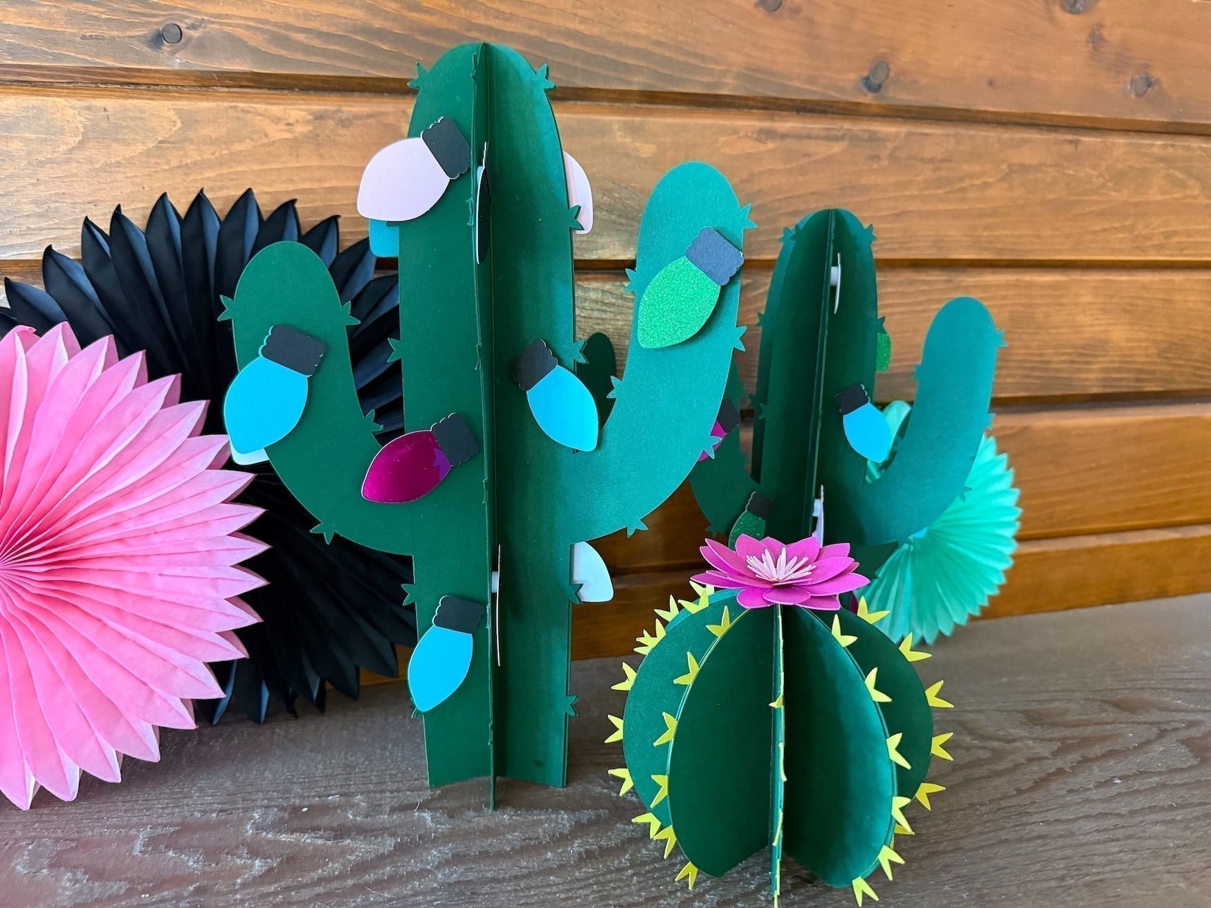 3d Paper Christmas Cactus Decorations
