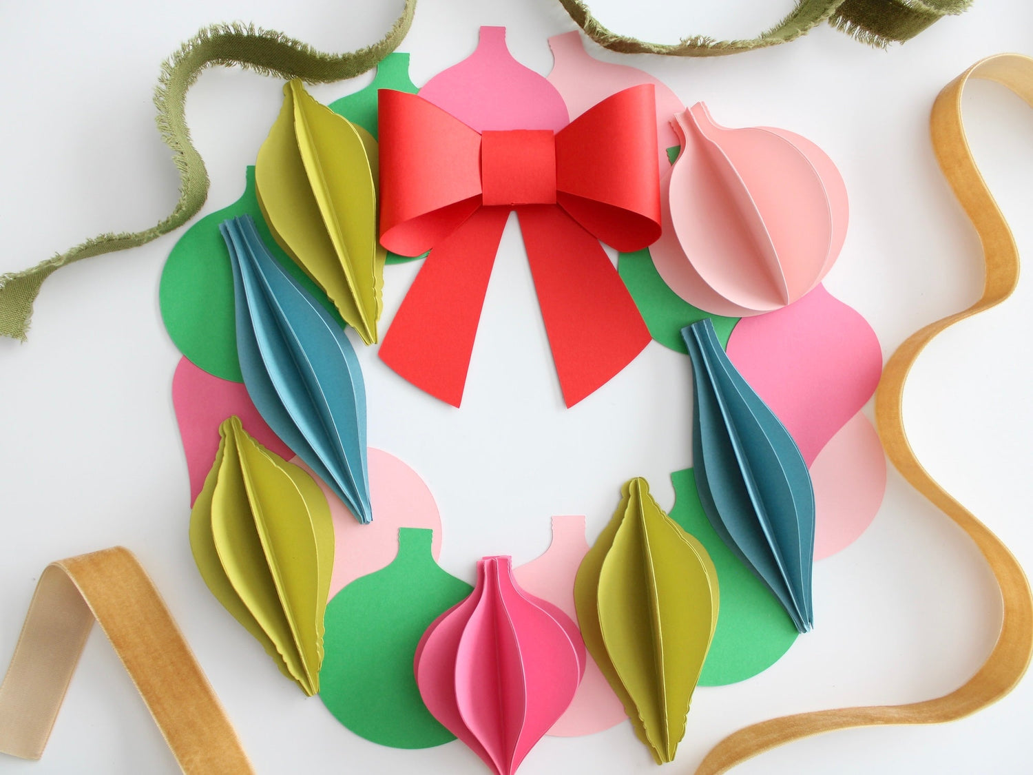 3D Paper Christmas Ornament Wreath