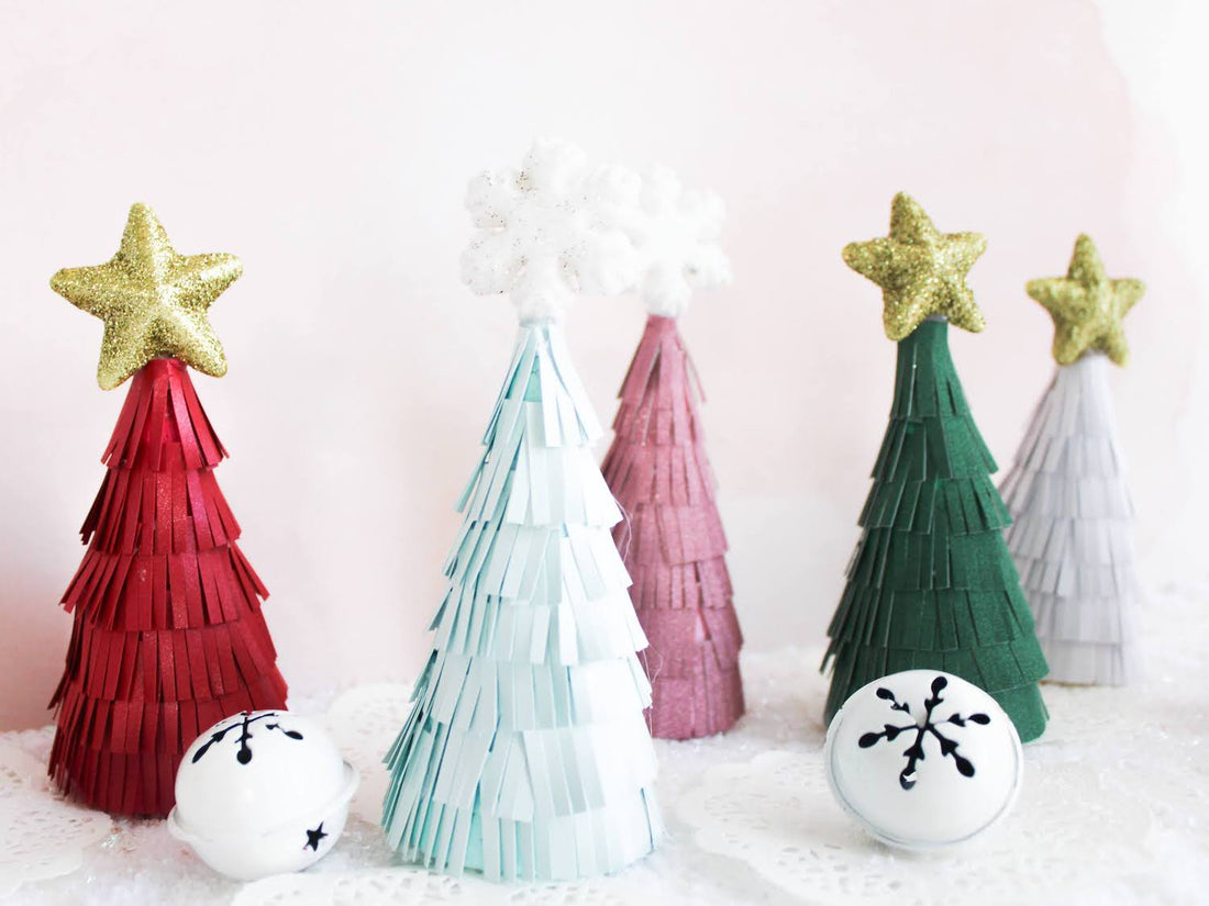 Paper Fringe Christmas Tree Cones