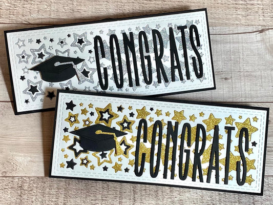 Congrats Glitter Paper Graduation Cards