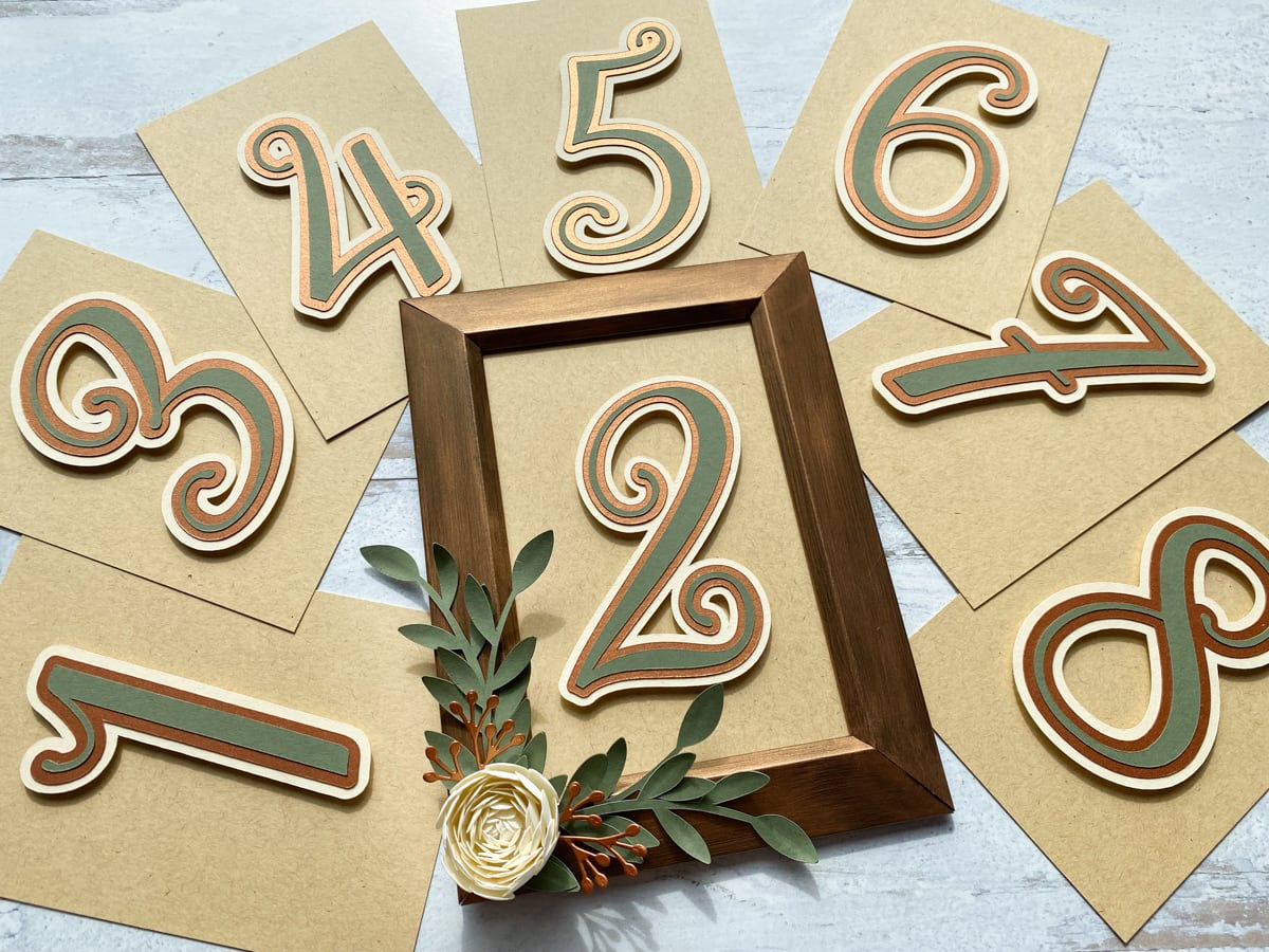DIY Dimensional Die-Cut Table Numbers