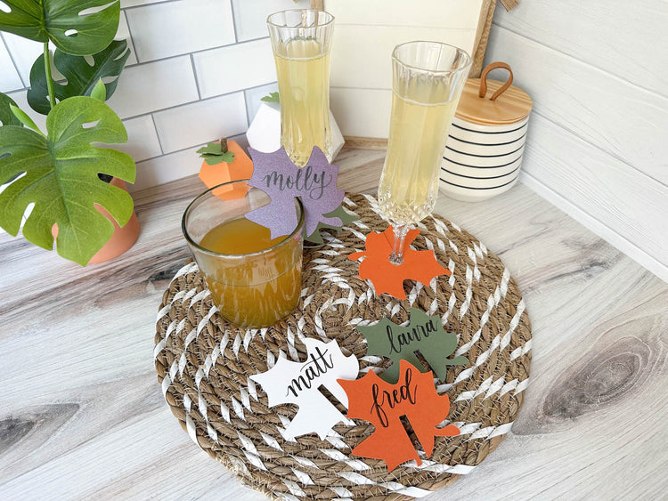 Thanksgiving Drink Glass Markers Cardstock Warehouse