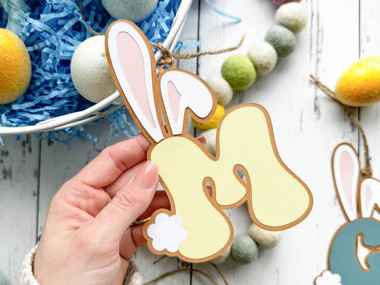 Easter Bunny Initial Basket Tags