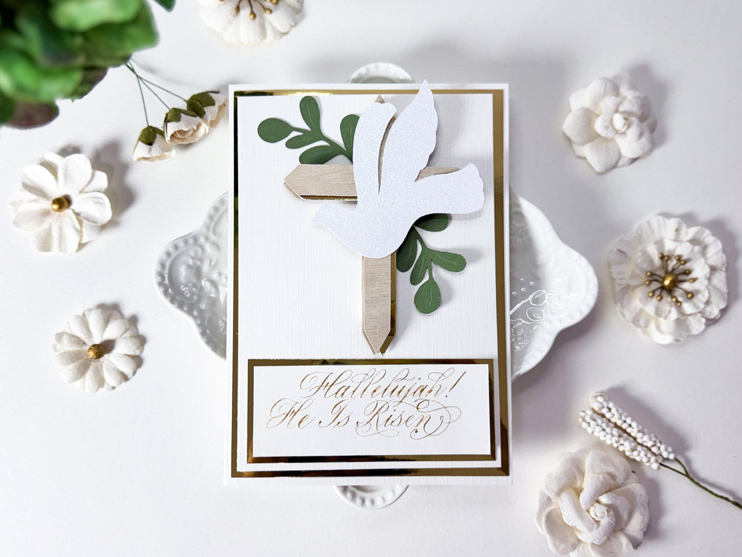 Handmade Easter Card with Die Cut and Calligraphy