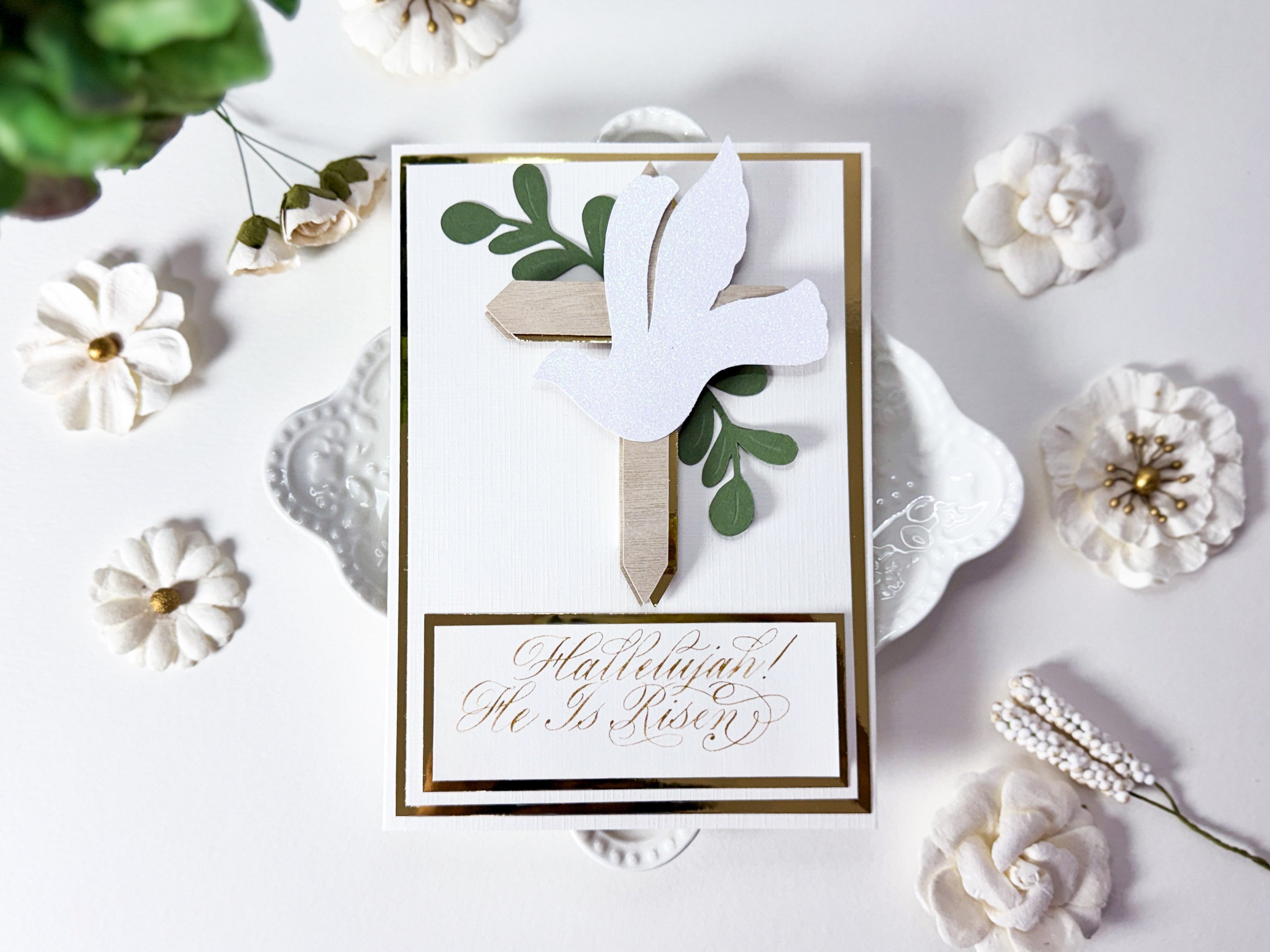 Handmade Easter Card with Die Cut and Calligraphy