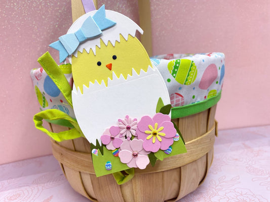Chick in Egg DIY Easter Basket Tag