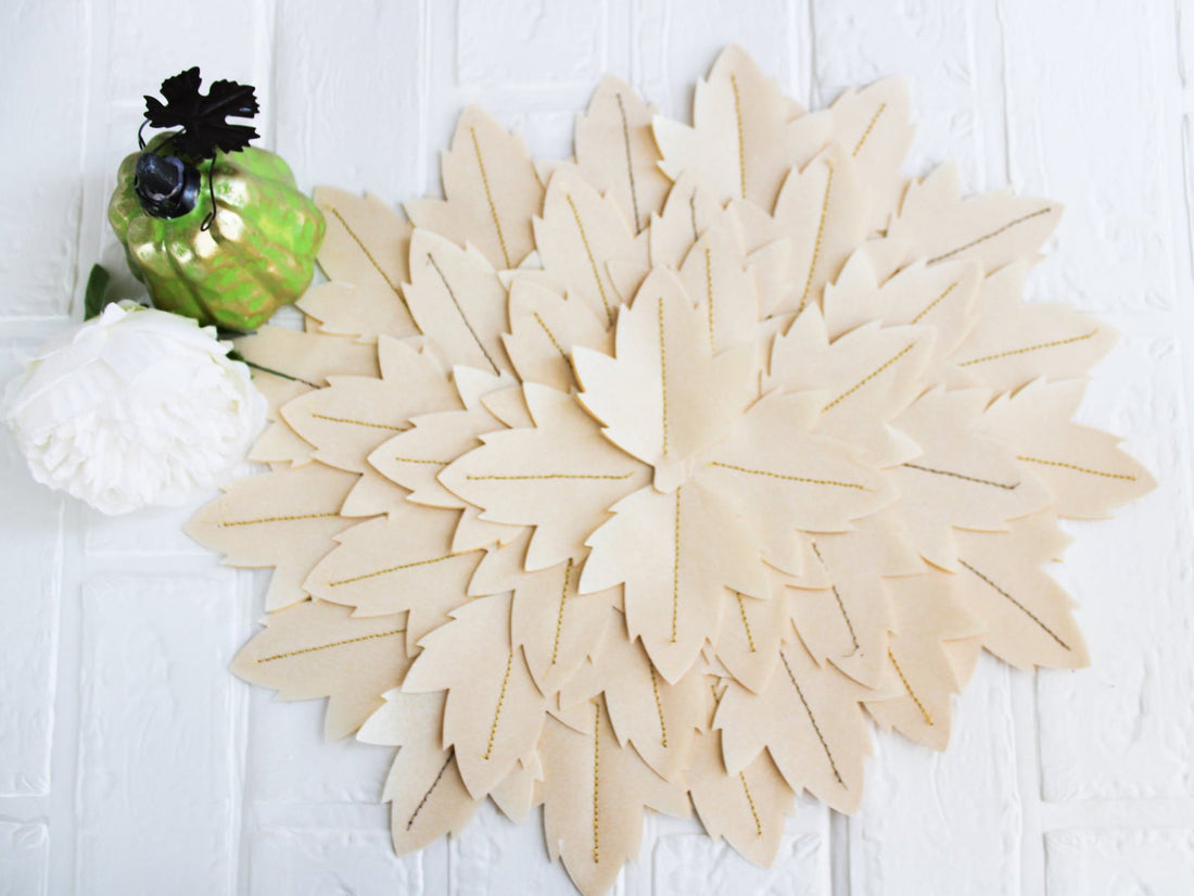 DIY Parchment and Metallic Paper Leaf Placemat