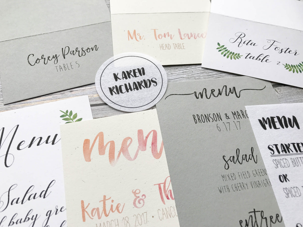 Card Stock Event Guide Example DIY Wedding or Event Menus, Place Cards & Programs on Cardstock Paper ...