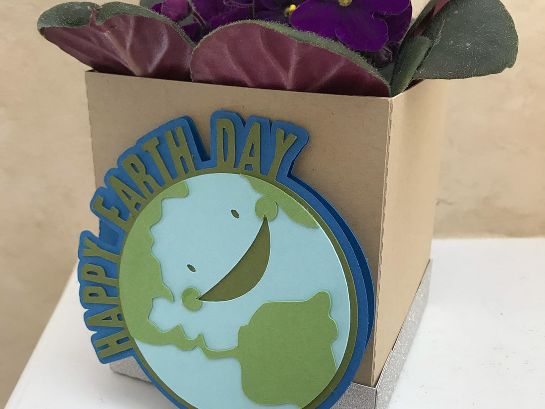 DIY Paper Earth Day Plant Gift Box
