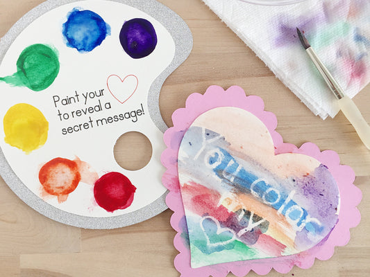 DIY Watercolor Resist Valentines