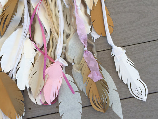 DIY Cardstock Paper Feather Wall Art Hanging