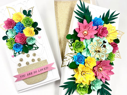Rolled Flowers Card and Gift Box