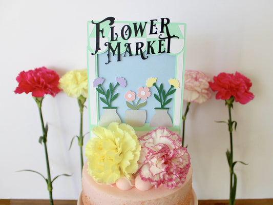 Spring Flower Market Cake Topper