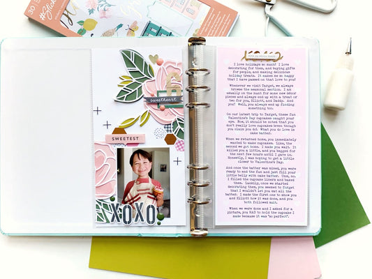 Floral Scrapbook Layout with Free Die Cut File