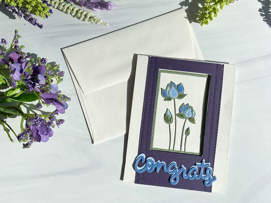 Glossy Accents Flower Frame Card