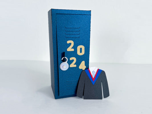 School Graduation 3D Locker Box with Gown