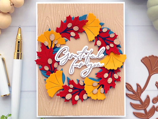 Grateful Wreath Handmade Card