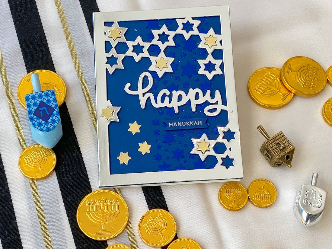 Happy Hanukkah Die-Cut and Foiled Card