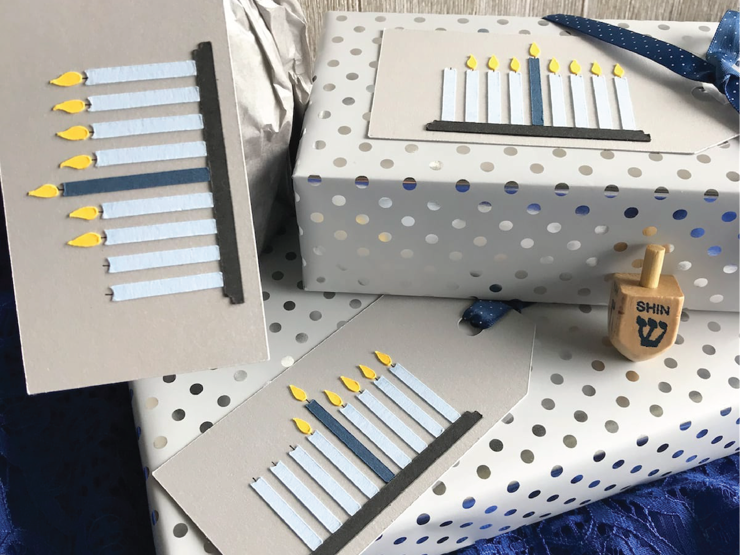 Hanukkah Menorah Eight Nights Gift Tags