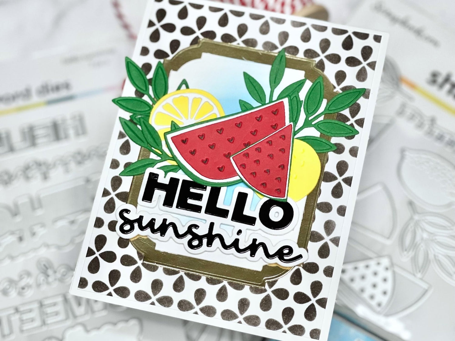 Hello Sunshine Summer Fruit Handmade Card