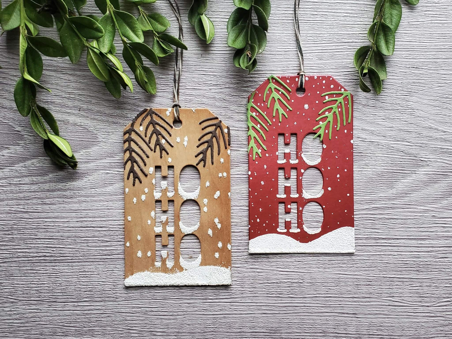 HoHoHo Wood Veneer Gift Tags