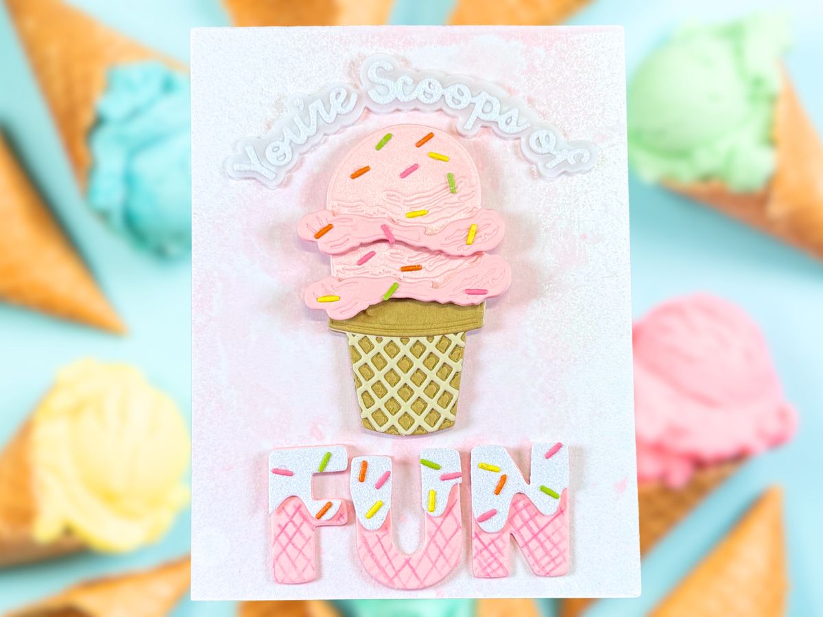 Scoops of Fun Ice Cream Cone Handmade Card
