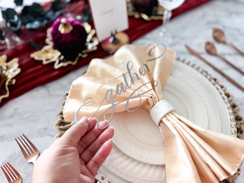 Die Cut Calligraphy Thanksgiving Table Decor