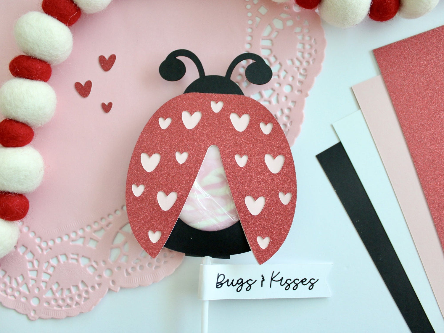 Valentine's Day lovebug lollipop holder 