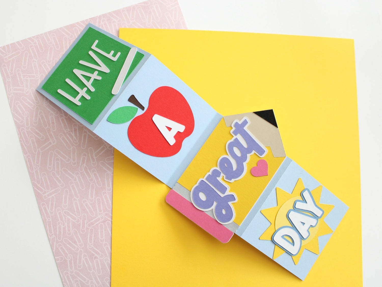 handmade accordion fold lunchbox note card