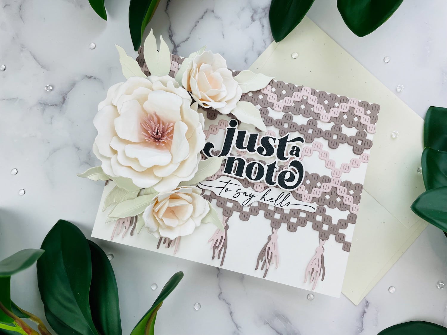 Paper Flower Macrame Card