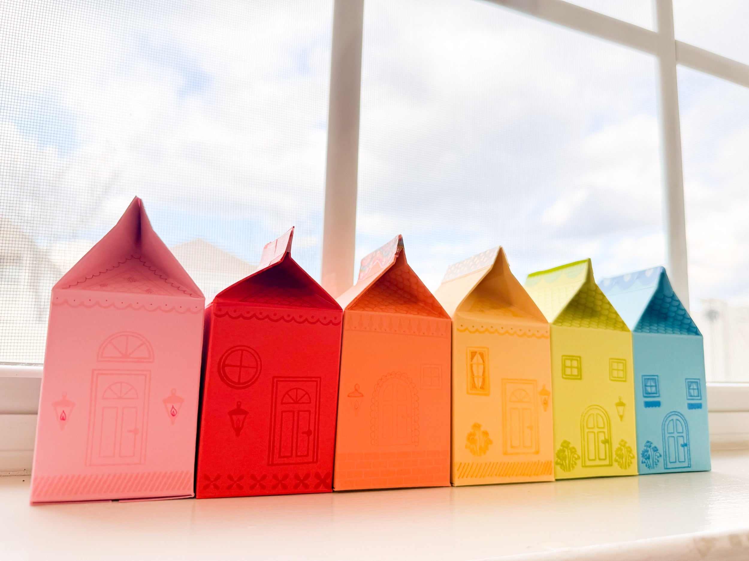 3D Paper Milk Carton Houses
