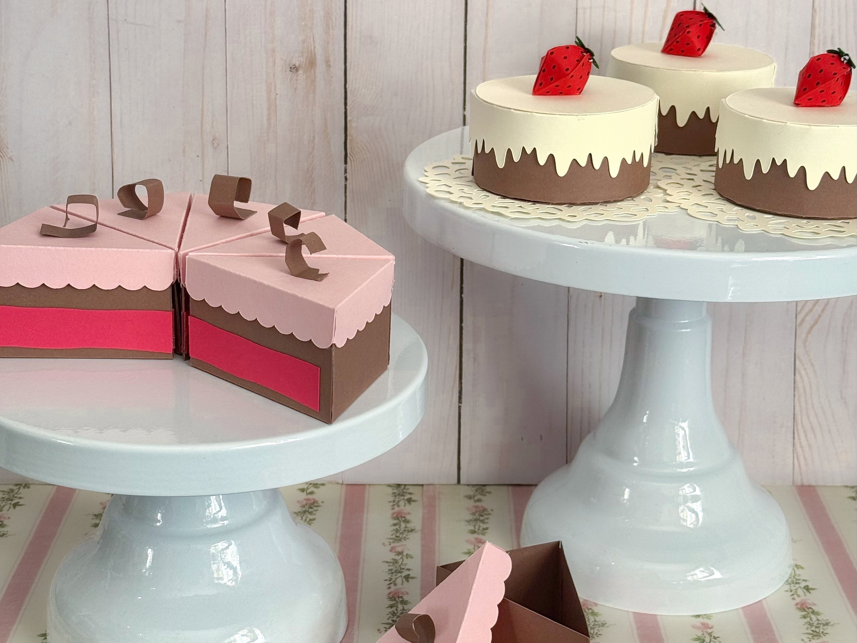 3d Paper Mini Cake Slice Boxes
