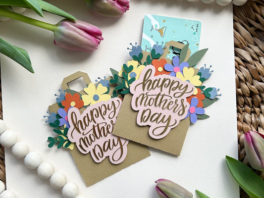 Mother's Day Floral Bag Gift Card Holder