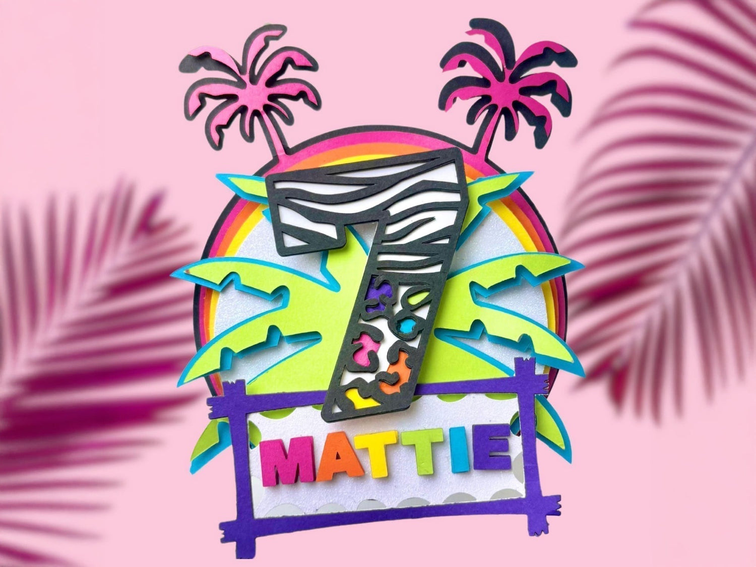 Neon Birthday Cake Topper-Cardstock Warehouse