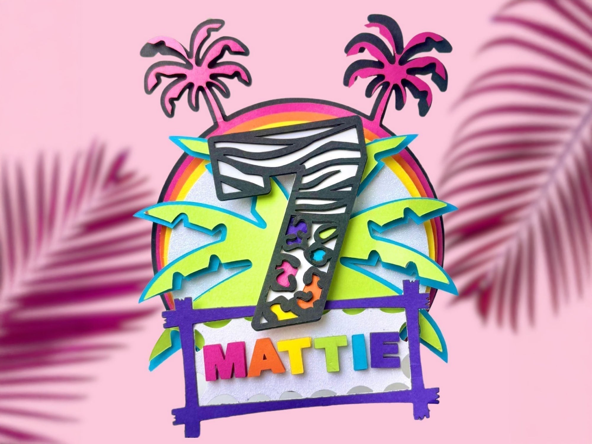 Neon Birthday Cake Topper-Cardstock Warehouse