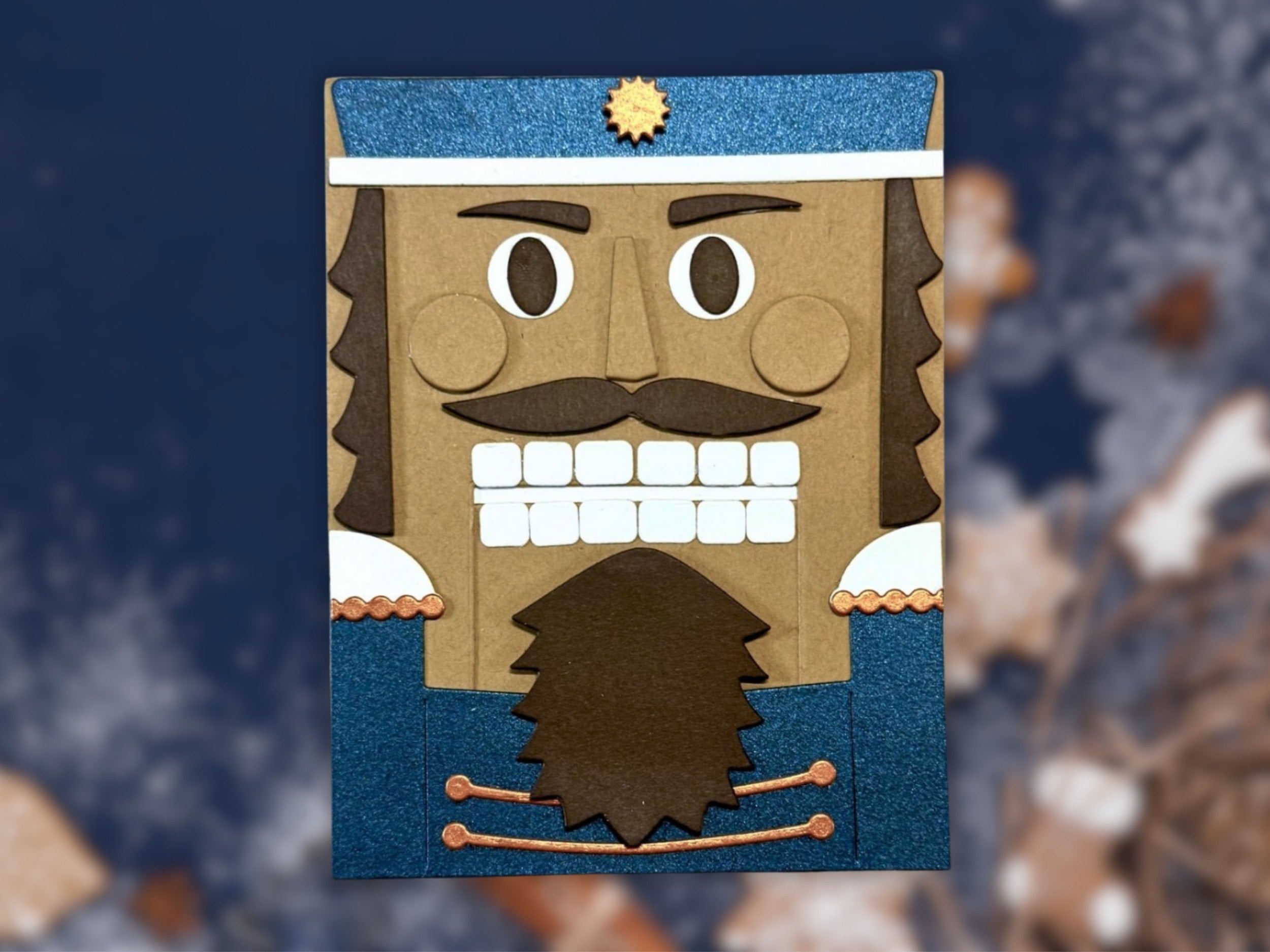 nutcracker interactive die cut christmas card