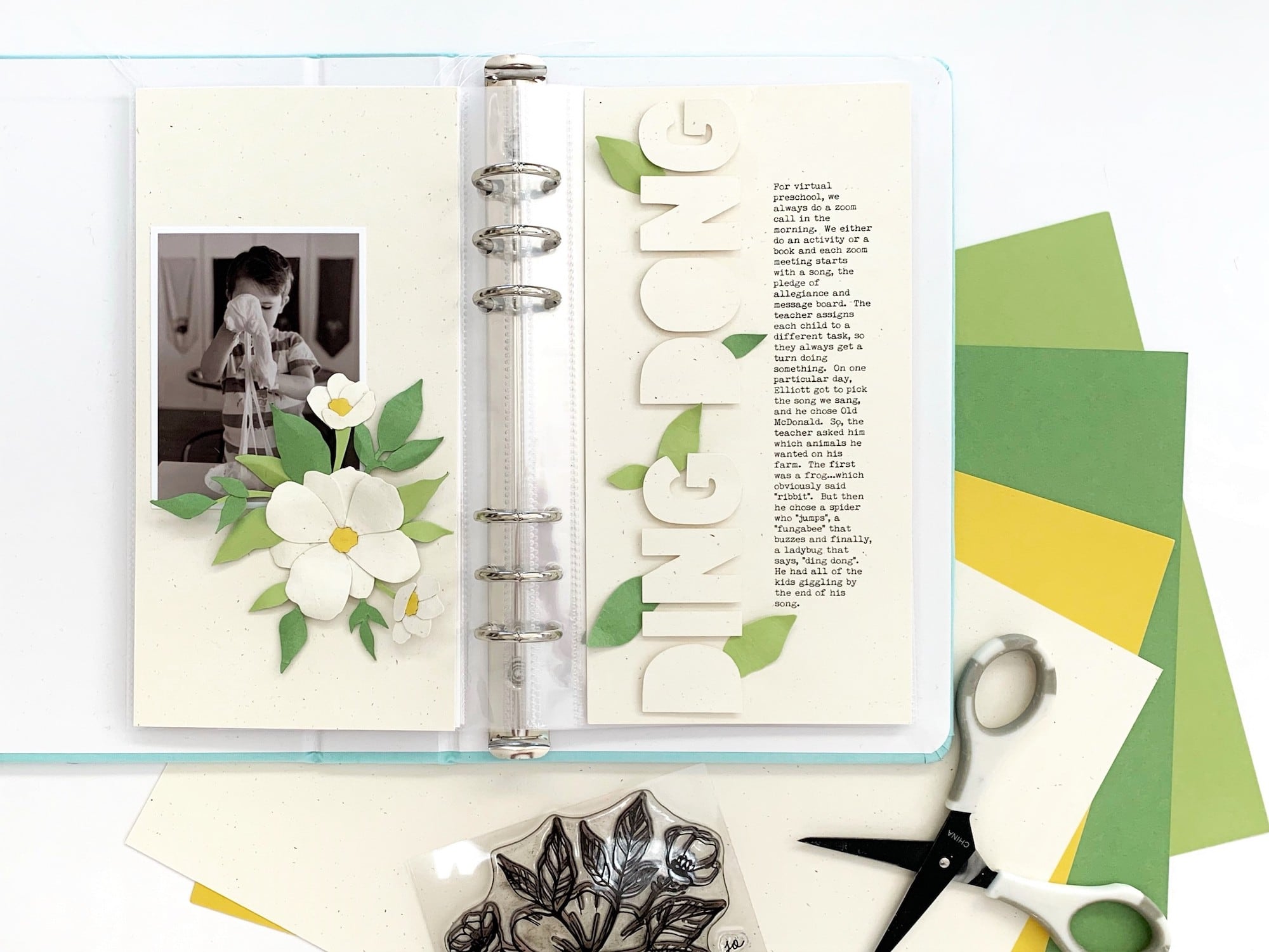 Spring Paper Layout Spring Flowers Paper Piecing Scrapbook Layout โ Cardstock Warehouse
