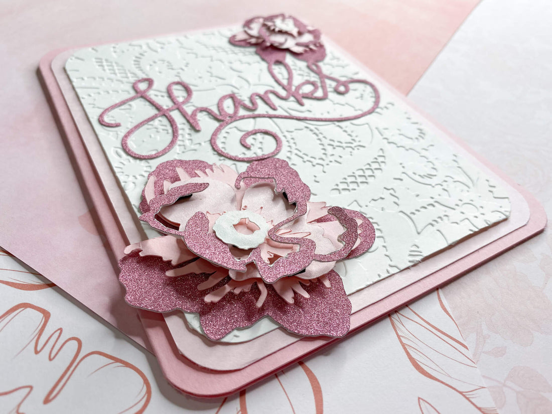 Pink Sapphire Sparkle Thank You Card