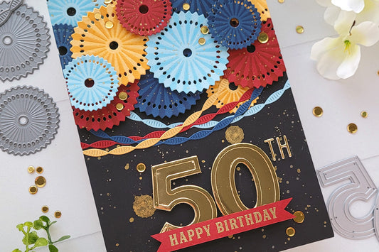 Masculine 50th Birthday Pinwheel Handmade Card