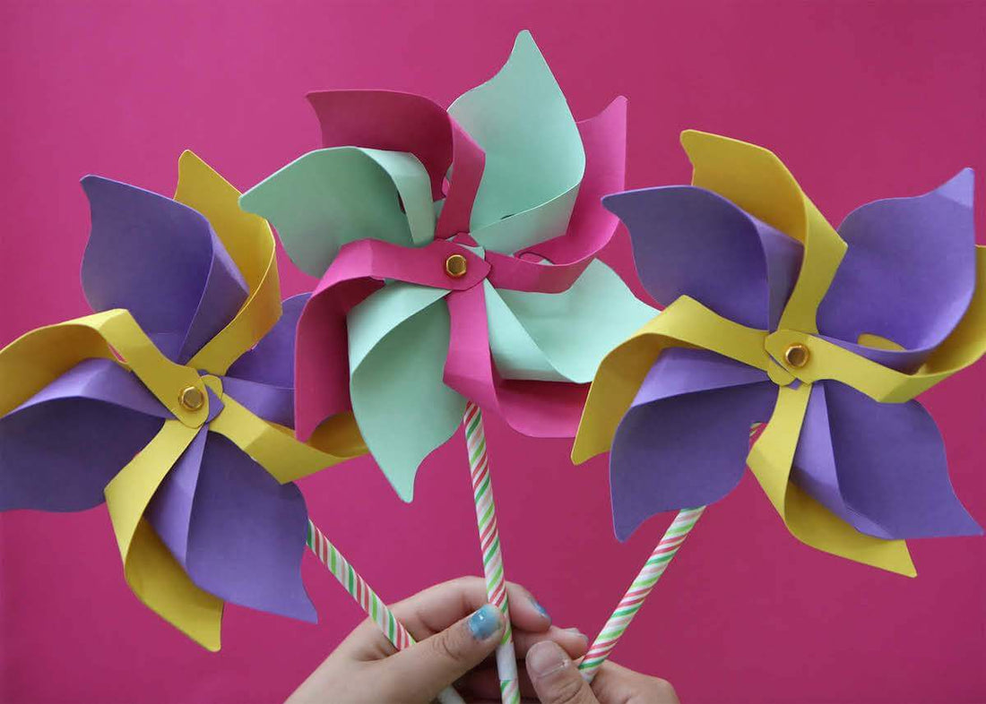 Decorative 3D Paper Pinwheels