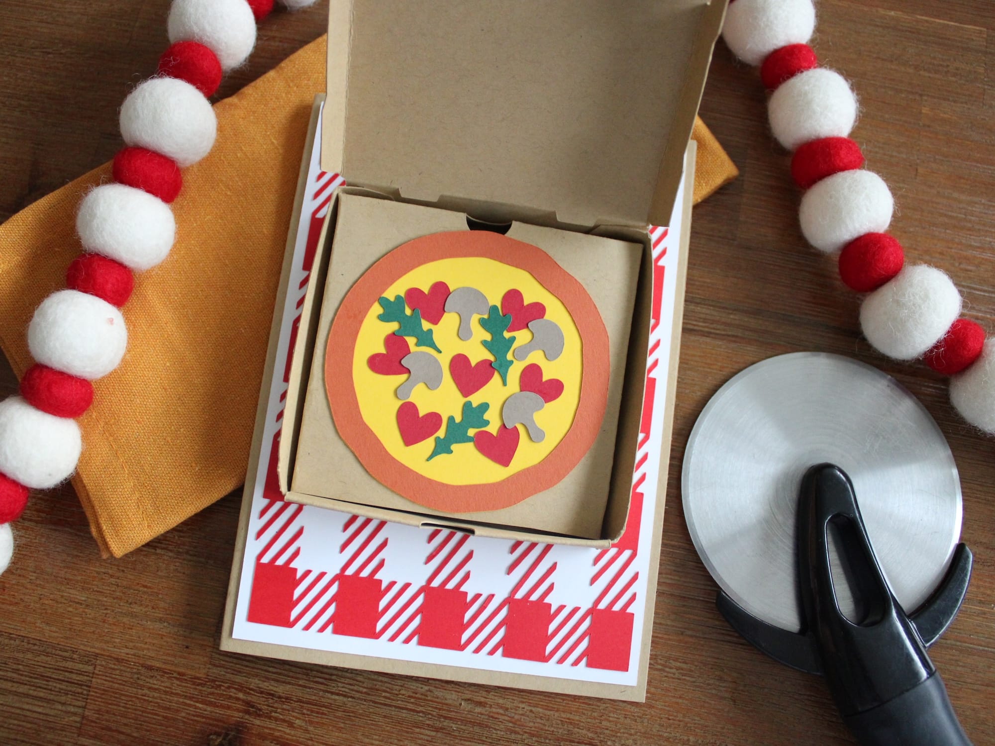 3D Pizza Box Valentine's Day Card
