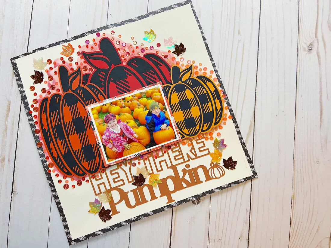 Plaid Pumpkin Mixed Media Layout