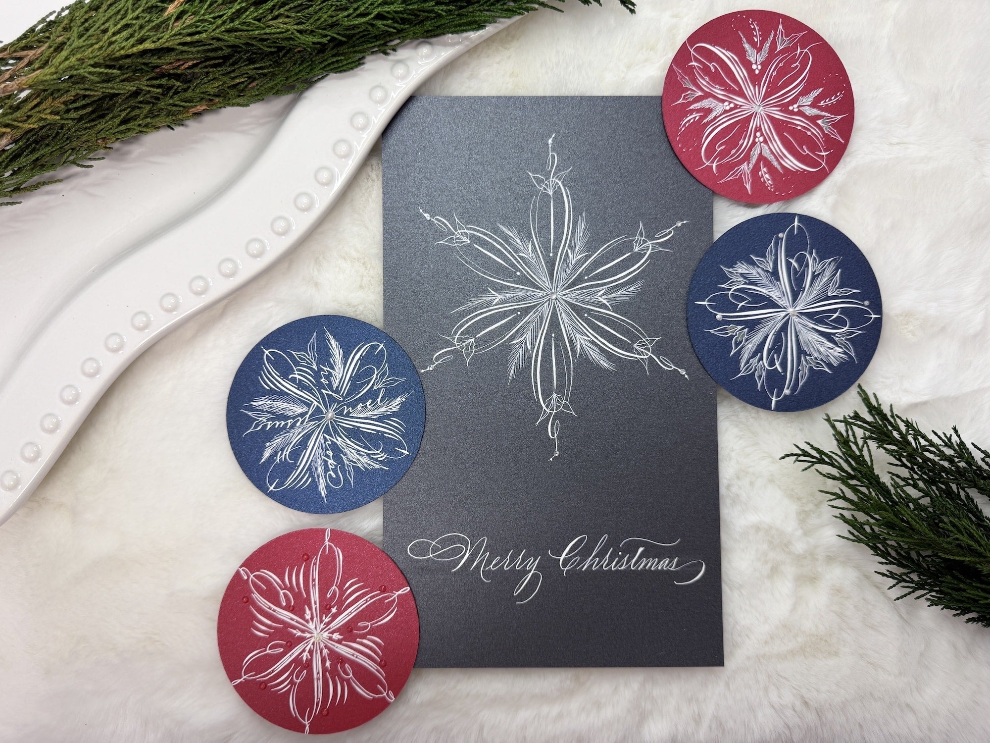 Elegant Pointed Pen Snowflakes
