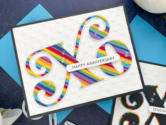 Rainbow XO Anniversary Card
